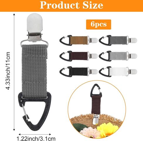 6 Pack Travel Hat Clip Elastic Hat Holder Hands-Free Accessories for Bags, Backpacks, Purses, Luggage, Outdoor Travel Accessory in Saudi Arabia