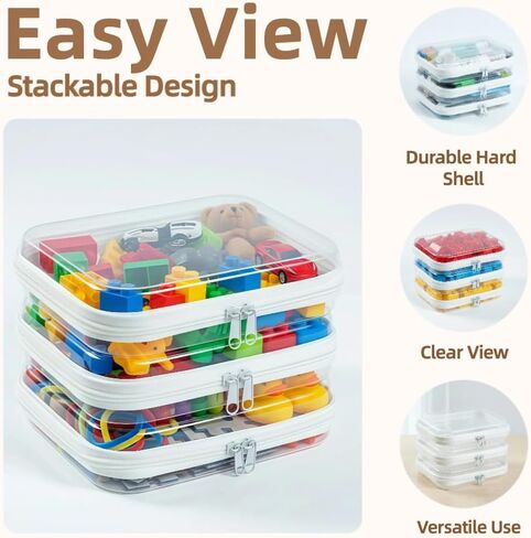 2-Pack Medium Clear Hard Shell Zipper Pouches, Clear Zipper Bags, Hard Case Pouches for Purse & Diaper Bag Organizer,and Travel Essentials (3M in Kuwait
