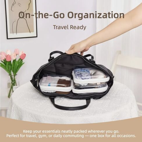 2-Pack Medium Clear Hard Shell Zipper Pouches, Clear Zipper Bags, Hard Case Pouches for Purse & Diaper Bag Organizer,and Travel Essentials (3M in Kuwait