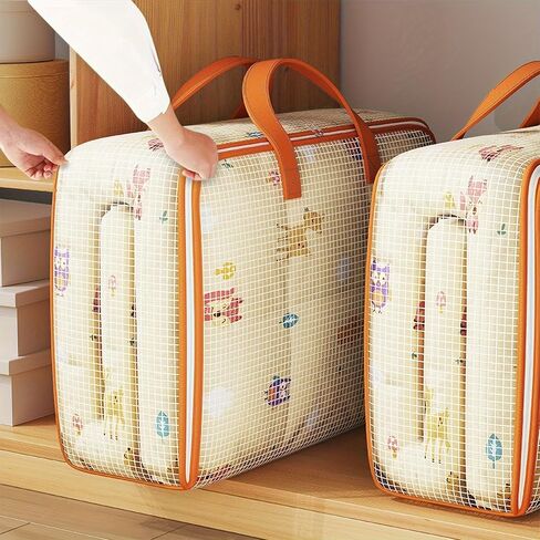 Large Moving Bags Heavy Duty, Clear Storage Bags with Zipper and Reinforced Handles, Closet luggage Organization and Storage for Blanket Clothes Comforter, Dorm Room Home Essentials (X-Large) in Kuwait
