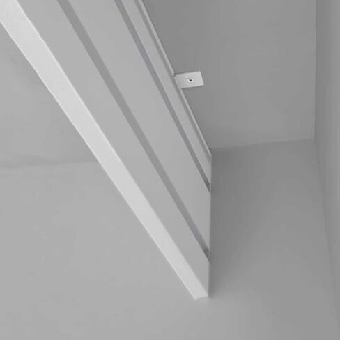 مسار ستارة السقف ذات الصف المزدوج شديدة التحمل - نظام صامت للستائر المعتمة، غطاء لوحة الستارة البيضاء مقاس 480 سم (15.7 قدمًا) للأبواب المنزلقة والنوافذ الكبيرة in Kuwait