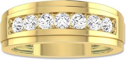 ARCHMAN Men’s Lab Grown Diamond Ring | 7 Stone Wedding Band for Him | Solid Gold Engagement Ring | Ethical Jewelry | Anniversary Band in Saudi Arabia