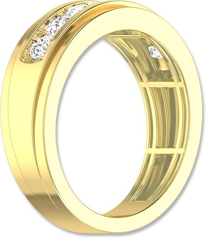 ARCHMAN Men’s Lab Grown Diamond Ring | 7 Stone Wedding Band for Him | Solid Gold Engagement Ring | Ethical Jewelry | Anniversary Band in Saudi Arabia