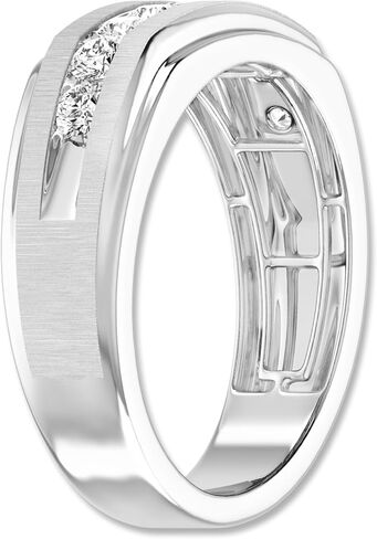 ARCHMAN Men's 1/2 Carat IGI Certified Lab Grown Diamond Men’s Wedding Band, Round Cut (G-H/VS) Quality, 10K Solid Gold, Size US-10 in Saudi Arabia