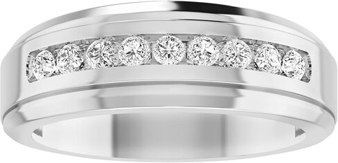 ARCHMAN Men’s 1/4 Cttw Lab Grown Diamond Band – 9 Round Stones in 10K/14K White or Yellow Gold – Wedding or Anniversary Ring in Saudi Arabia