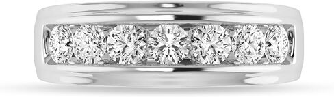 ARCHMAN Men's Engagement Band Ring, 1.25Ct Round Shape VS Clarity/G Color Lab Grown Diamond Band, Wedding Diamond RIng in14K White Gold Size - US 11 in Saudi Arabia