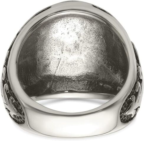 Stainless Steel with 14k Gold Accent Antiqued and Polished Cross Ring Size 9 to 12 in Kuwait