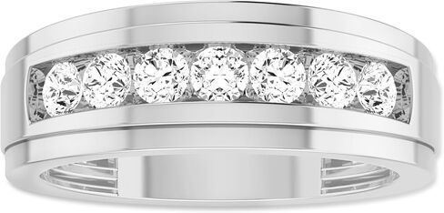 ARCHMAN Men’s Lab Grown Diamond Ring | 7 Stone Wedding Band for Him | Solid Gold Engagement Ring | Ethical Jewelry | Anniversary Band in Saudi Arabia