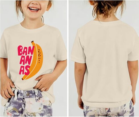 لطيف الموز الرسم تي شيرت للفتيات Preppy الصيف قمصان مضحك مطبوعة المحملة عارضة الأزياء المحملات طاقم الرقبة قمم in Kuwait
