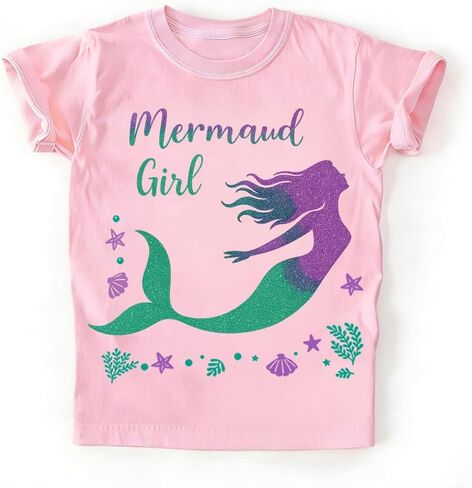 Girls Cotton Tee Shirt Toddler Kids Girls Graphic Short Sleeve Clothes Tops 2-8 Years in Saudi Arabia