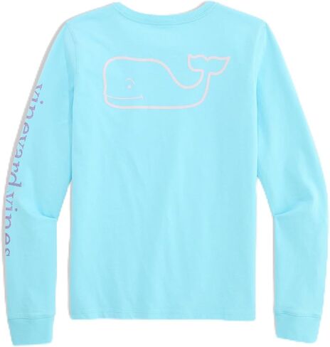 Vineyard Vines Girls' Girls' Glitter Vintage Whale Long-Sleeve Pocket Tee in Kuwait