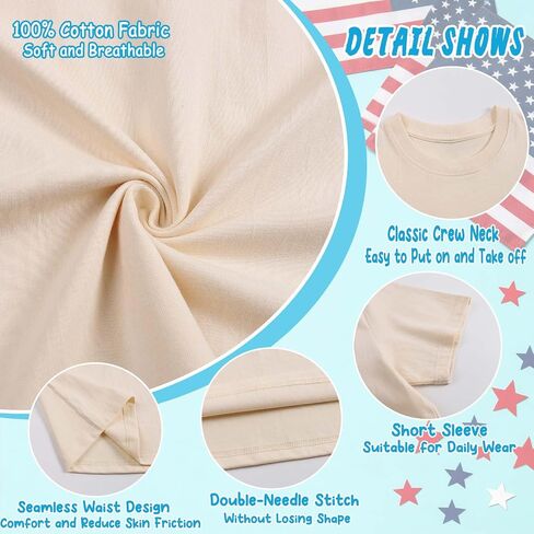 Girls 4th of July Shirts American Flag Bow Graphic Tshirts Cotton Short Sleeve Tees 3-13 Years in Saudi Arabia