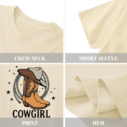 Fkatuzi Cowgirl Boots Hat Shirts for Girls Kids Western Country Shirt Rodeo T Shirts Cute Graphic Tee Cotton Summer Tops in Saudi Arabia