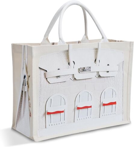 16oz Sturdy Canvas Tote Bag for Women, Luxury Illusion Print Handbag, Unique Bridesmaid Gift & Work Bag in Saudi Arabia