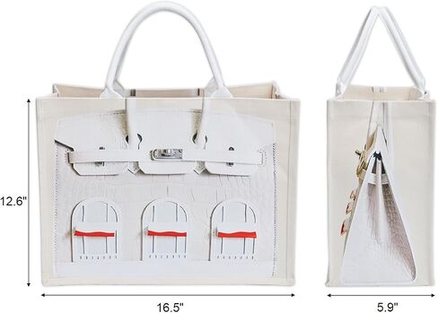 16oz Sturdy Canvas Tote Bag for Women, Luxury Illusion Print Handbag, Unique Bridesmaid Gift & Work Bag in Saudi Arabia