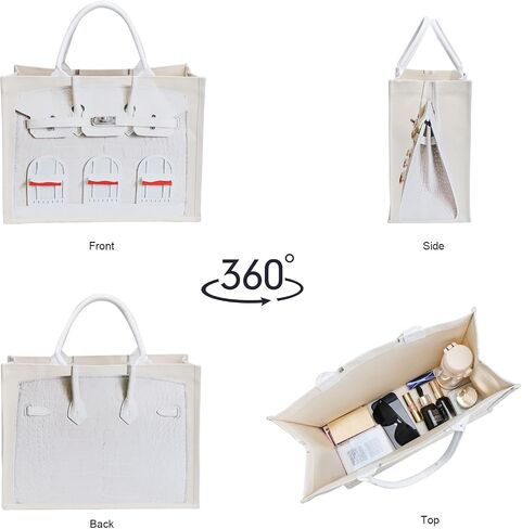 16oz Sturdy Canvas Tote Bag for Women, Luxury Illusion Print Handbag, Unique Bridesmaid Gift & Work Bag in Saudi Arabia