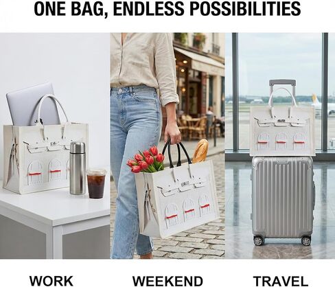 16oz Sturdy Canvas Tote Bag for Women, Luxury Illusion Print Handbag, Unique Bridesmaid Gift & Work Bag in Saudi Arabia