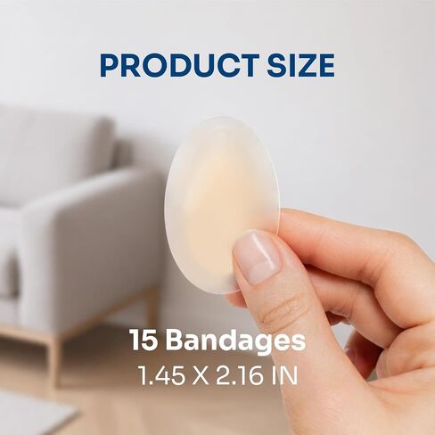 Conkote Hydrocolloid Bandages 15 Count, 1.46"×2.17" Waterproof Blister Bandages Cushion Hydrocolloid Gel Bandages Fast Healing for Minor Cuts & Scrapes in Saudi Arabia