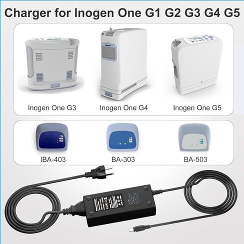 120W Charger Compatible for Inogen One - Compatible for Inogen One G1 G2 G3 G4 G5 Oxygen Concentrators, Catalog# BA-301 BA-302 BA-303 BA-107 BA-106 BA-207 BA-503 Power Adapter Supply Cord in Saudi Arabia