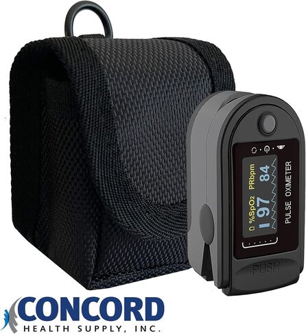 Concord Black Nylon Sp02 Fingertip Pulse Oximeter Carrying Case with Lanyard Hook and Beltloop Attachment in Saudi Arabia