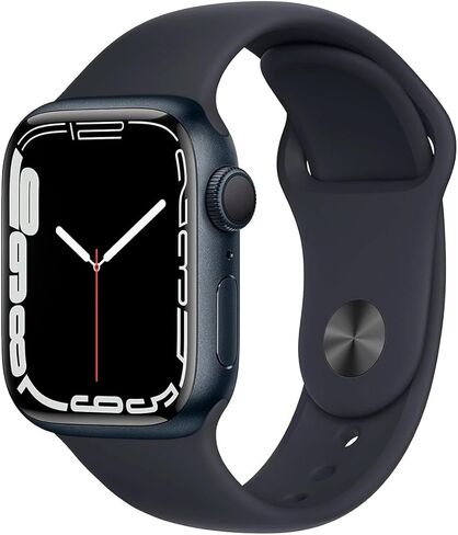 Apple Watch Series 7 (GPS, 41mm) Midnight Aluminum Case with Midnight Sport Band, Regular (Renewed) in Saudi Arabia