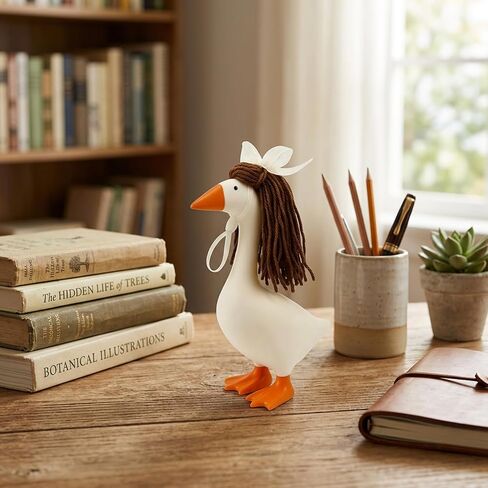 Goose Wig, Porch Goose Wigs for Desk Decor, Mini Porch Goose Wig Set of 3, Fits 7 Inch Desktop Goose Toy and Goose Statue, Short Style Knitted Wigs for Home Decor in Saudi Arabia