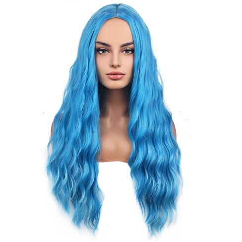 RightOn Blonde Wig Long Wavy Wig Charming Full Synthetic Wigs for Women Natural Curly Hair Light Blonde Long Wigs with Hairnet in Saudi Arabia