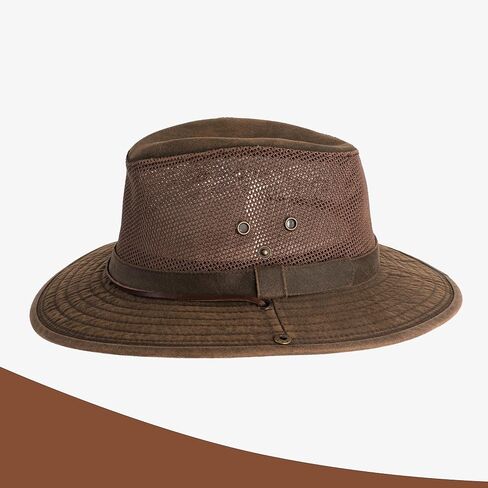 Henschel Hats Rawlston Distressed Breezer Hat - Mesh Crown with Side Eyelets - Perfect Hat for Sun-Filled Adventures. in Saudi Arabia
