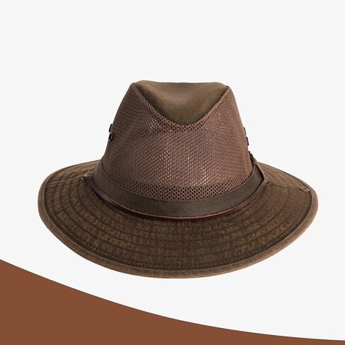 Henschel Hats Rawlston Distressed Breezer Hat - Mesh Crown with Side Eyelets - Perfect Hat for Sun-Filled Adventures. in Saudi Arabia