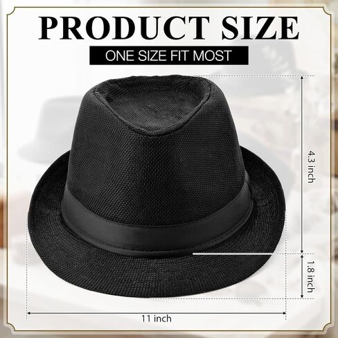 JaGely 22 Pcs Fedora Hats for Men Panama Hats Bulk Short Brim Straw Fedora Hat Cuban Hat for Men Women in Saudi Arabia