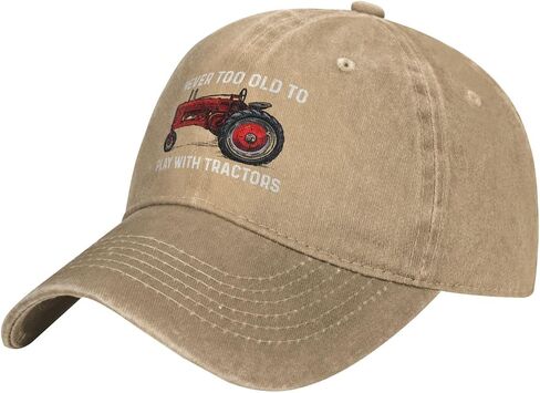 Never Too Old to Play with Tractors Hat for Men Dad Hats Graphic Hats Natural in Saudi Arabia