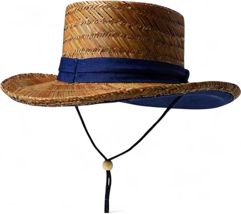 Trendy Apprel Shop Straw Gambler Sun Hat with Chin Cord in Kuwait