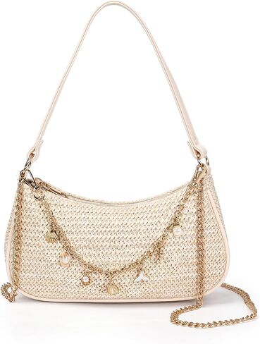 Cute Shoulder Bag for Women Small Clutch Hobo Purse Trendy Crossbody Underarm Handbags Bag Charm Chain with Ocean Charms in Saudi Arabia