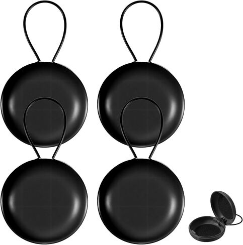 4pcs Loop Earplug Case, Portable Round Ear Plug Holder with Lanyard Mini Storage Cases for Business Trip Storage Earbuds Trinkets Ect (Black) in Saudi Arabia