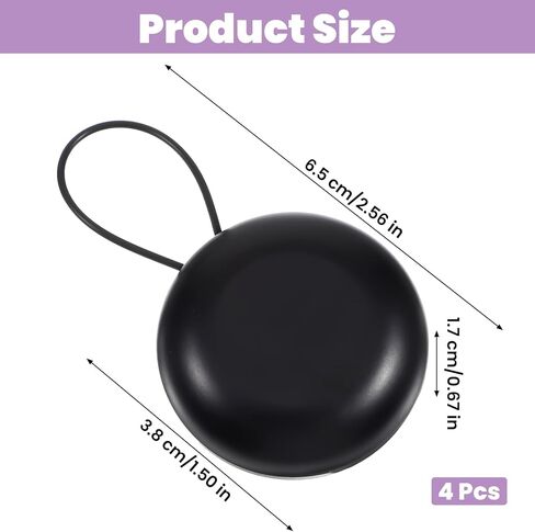4pcs Loop Earplug Case, Portable Round Ear Plug Holder with Lanyard Mini Storage Cases for Business Trip Storage Earbuds Trinkets Ect (Black) in Saudi Arabia