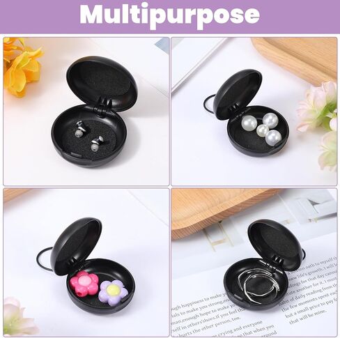4pcs Loop Earplug Case, Portable Round Ear Plug Holder with Lanyard Mini Storage Cases for Business Trip Storage Earbuds Trinkets Ect (Black) in Saudi Arabia