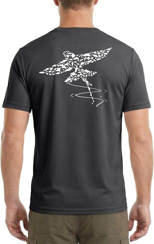 Sun Shirt for Men Short Sleeve, UPF 50+ UV Protection Fishing T-Shirt, Graphic Quick Dry Rash Guard Tee for Swim in Kuwait