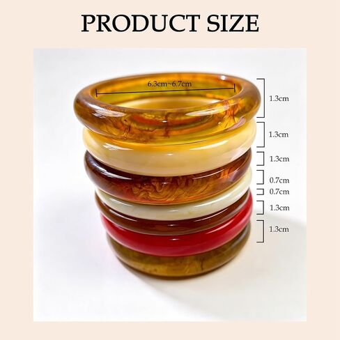 7Pcs Acrylic Bangles Bracelets for Women Resin Chunky Bracelets Thick Statement Bangle Set Resin Jewelry Acrylic Jewelry in Saudi Arabia