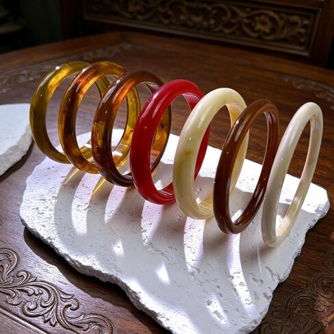 7Pcs Acrylic Bangles Bracelets for Women Resin Chunky Bracelets Thick Statement Bangle Set Resin Jewelry Acrylic Jewelry in Saudi Arabia