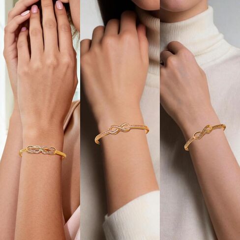 3 Pack 18K Gold Plated Bangles Bracelet Set for Women, Dainty Vintage Trendy Fashion Jewelry, Ideal Gift for Birthday Christmas Valentine's Day Mother's Day for Girlfriend Wife Mom Sister in Saudi Arabia