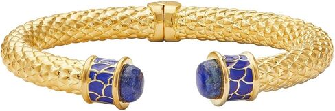 Halcyon Days Minoan Torque Cobalt & Gold Bangle - BRMIN18SHTG in Saudi Arabia