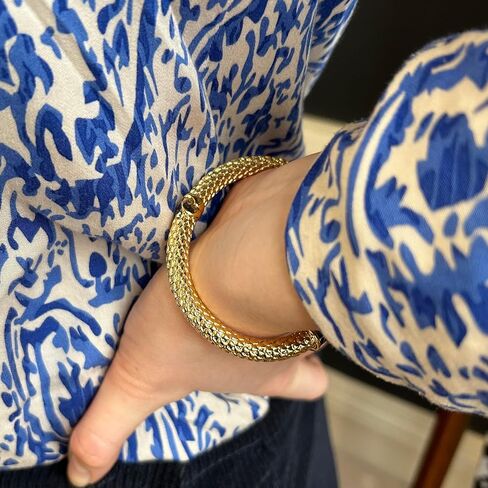 Halcyon Days Minoan Torque Cobalt & Gold Bangle - BRMIN18SHTG in Saudi Arabia