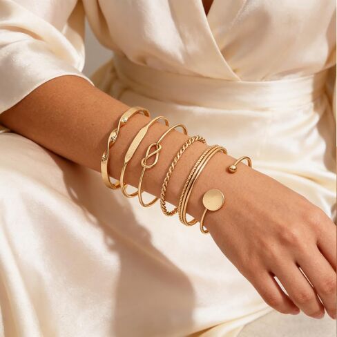 12 Pcs Gold Bangle Bracelets for Women Multi Layer Textured Stackable Bangle Set 14K Gold Plated Chunky Bracelets Boho Jewelry Gifts in Saudi Arabia