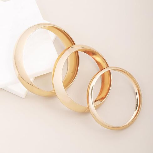 Chunky Gold Bangle Bracelets Set, 14k Gold Plated Stackable Cuff Bangles, Trendy Statement Cuff Bracelet Stack Fashion Jewelry Gifts in Saudi Arabia