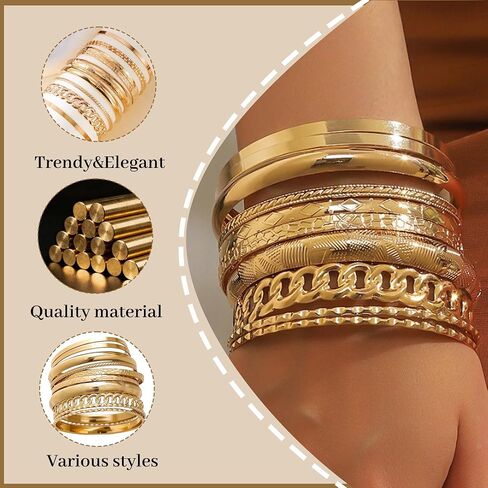 53 Pcs Gold Jewelry Set for Women Multi Layered Necklaces Bangles Bracelets Dainty Ear Studs Chunky Hoop Earrings Stackable Knuckle Rings Gold Plated Fashion Jewelry for Women in Saudi Arabia