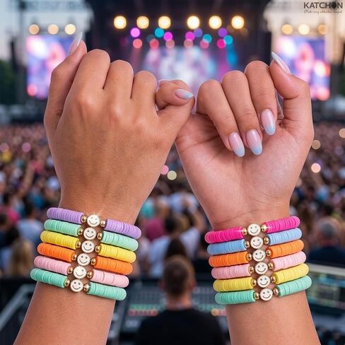 KatchOn, Multicolor Preppy Bracelets - Pack of 13 | Birthday Gifts for Women, Stackable Boho Surfer Friendship Bracelets for Women | Colorful Birthday Gift, Preppy Stuff for Girlfriend in Kuwait