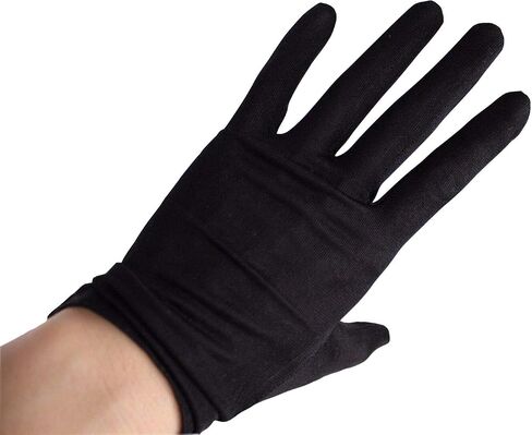 DooWay Women Fashion Short Wrist Long 100% Silk Nature Stretchy Satin Gloves Black UV Sun Protect TECH Touchscreen in Kuwait