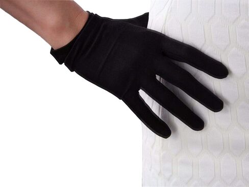 DooWay Women Fashion Short Wrist Long 100% Silk Nature Stretchy Satin Gloves Black UV Sun Protect TECH Touchscreen in Kuwait