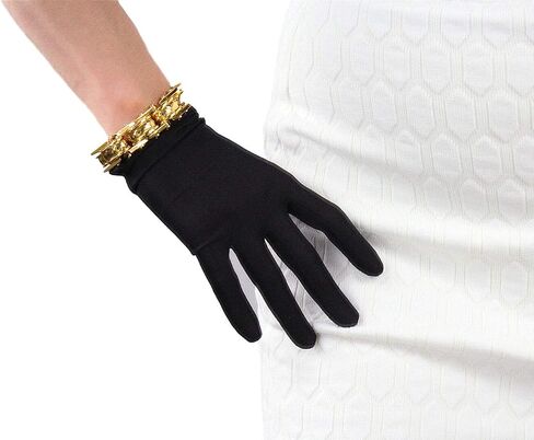 DooWay Women Fashion Short Wrist Long 100% Silk Nature Stretchy Satin Gloves Black UV Sun Protect TECH Touchscreen in Kuwait