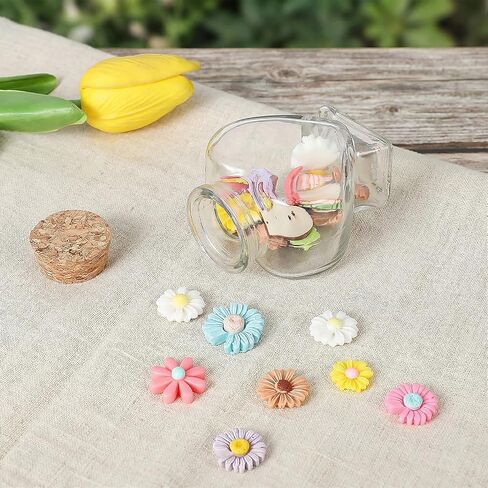 Dimeho Empty Mini Glass Bottles with Cork Stoppers Heart-Shaped & Star-Shaped Decorative Jars Small Glass Bottles with Cork Lid for DIY Crafts Home Decor Party Supplies Wedding Gifts, Mini Jars Decor in Kuwait